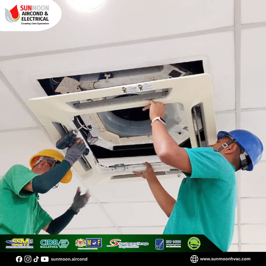 Aircond Repair Klang Valley technician checking air conditioner