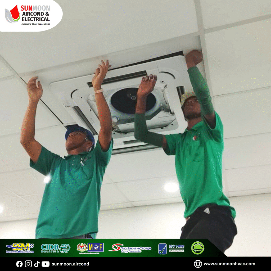 technician troubleshoot Panasonic aircond not cold in Rawang